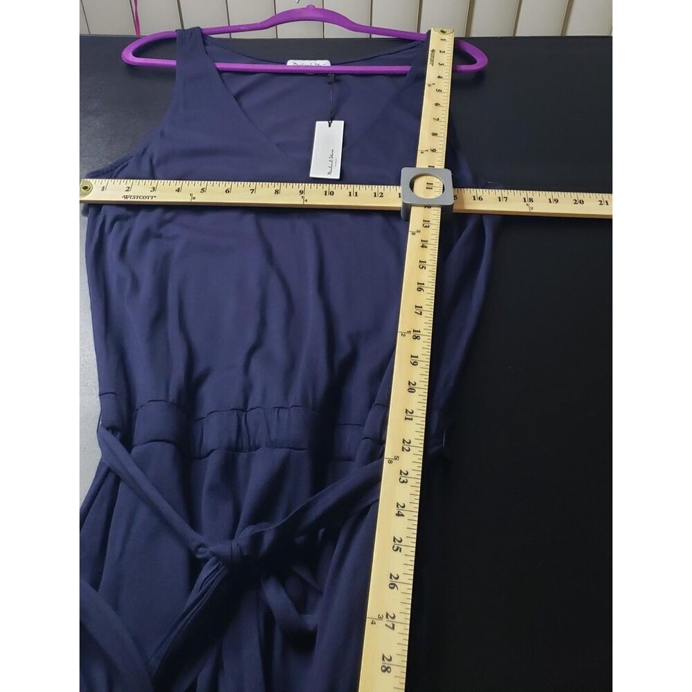 Michael Stars Jumpsuit Womens‎ Large Navy Jane Modal Belted Made USA Casual - Picture 7 of 8